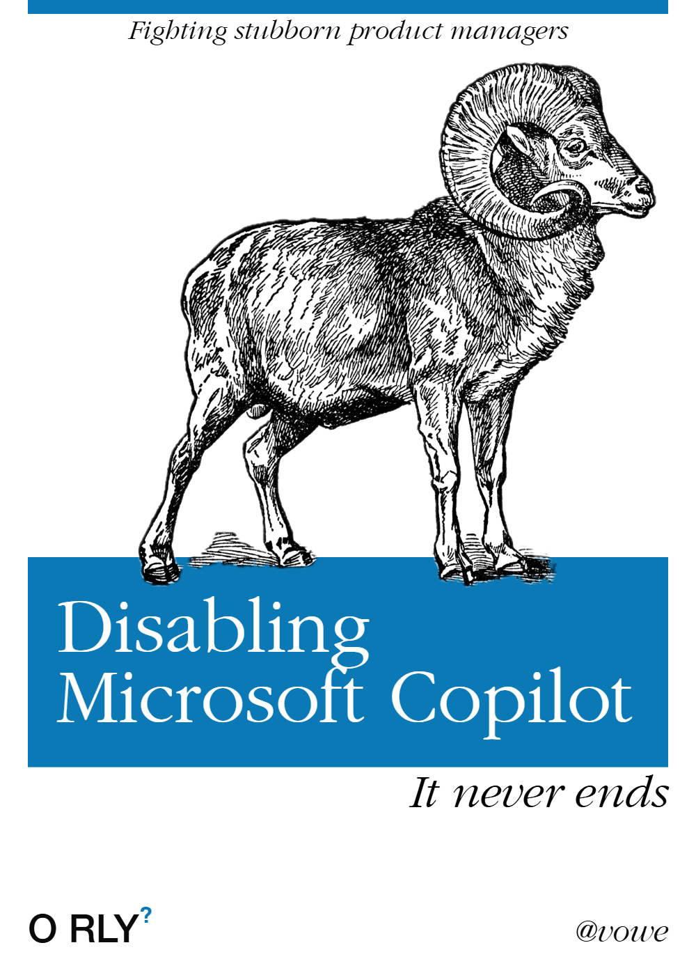 Fake book cover "Disabling Microsoft Copilot"