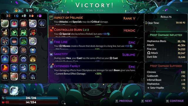 The Victory-Screen of Hades 2
