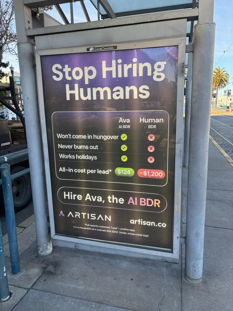 Ad explaining why AI is superior to humans.